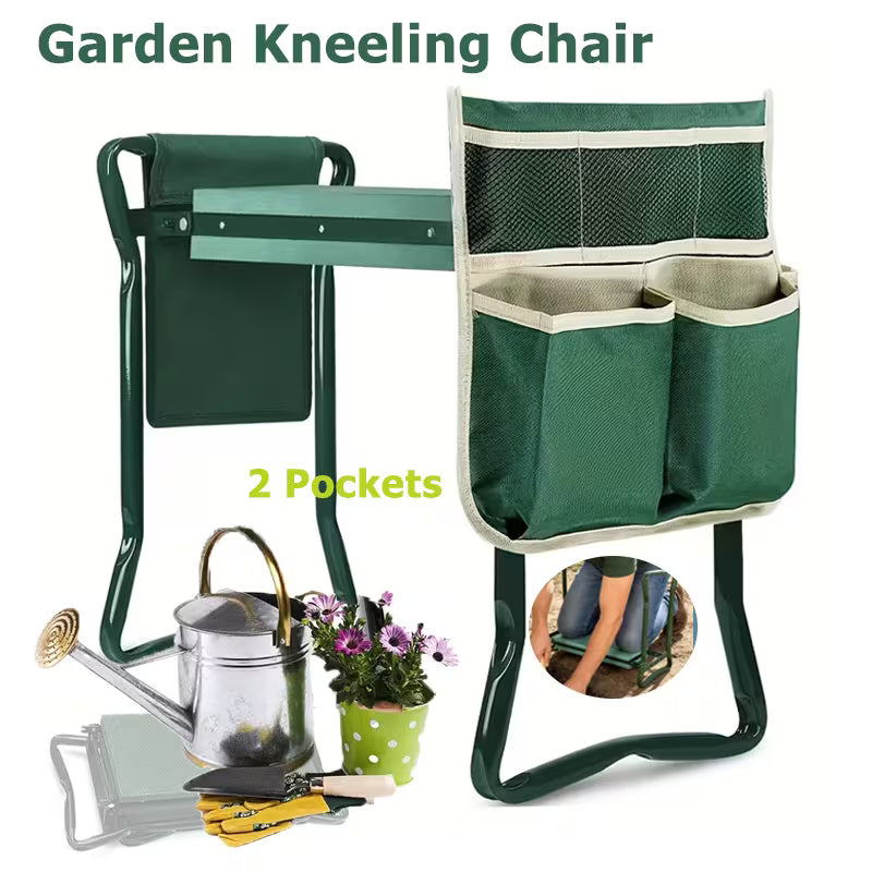Garden Kneeler Seat with Two Pockets, Thick Padding Gardening Stool, Portable Tool Bag,Folding Gardening Stool with Tool Organizer  Brand: RONTALY